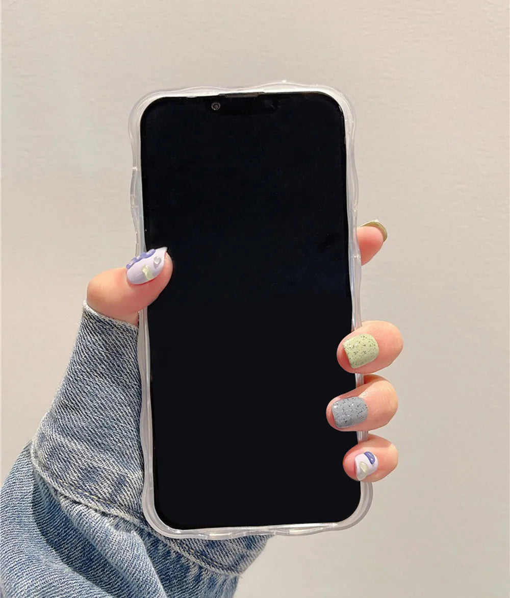 Stylish Floral Oil Painting Phone Case – Retro Wave Border Design for iPhone 11–16 Pro Max