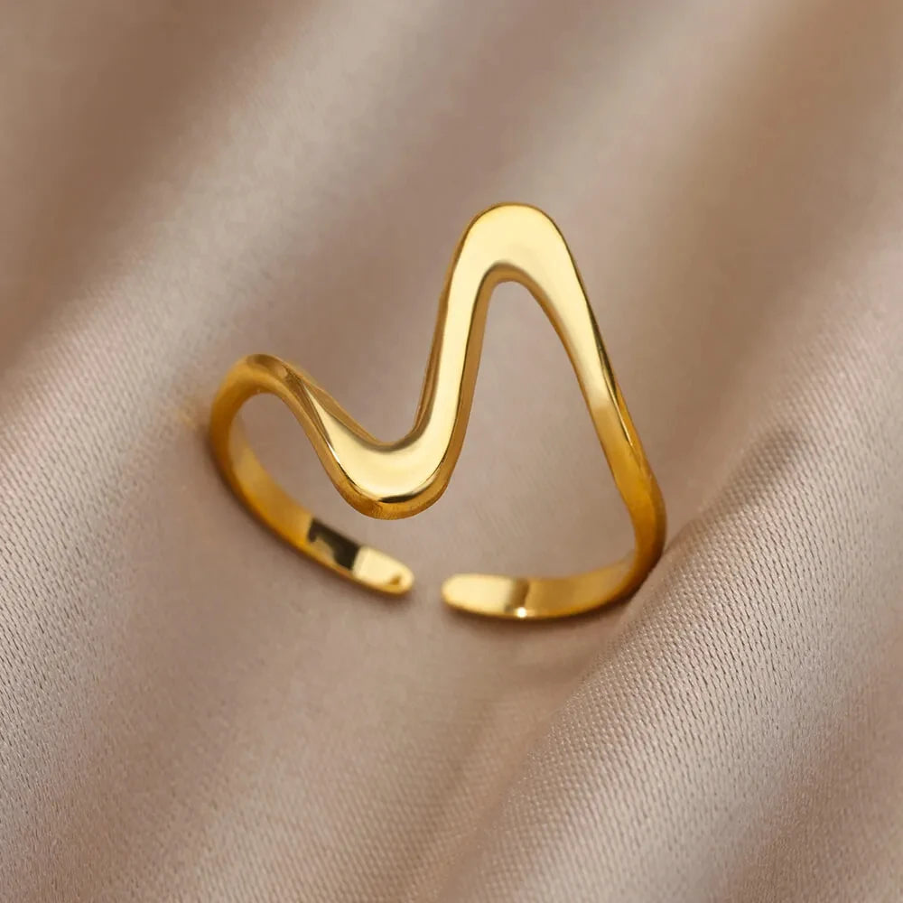 316L Stainless Steel Gold Rings – Luxury Adjustable Women’s Jewelry