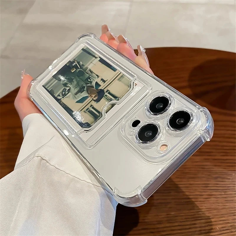 Transparent Card Holder Case for iPhone