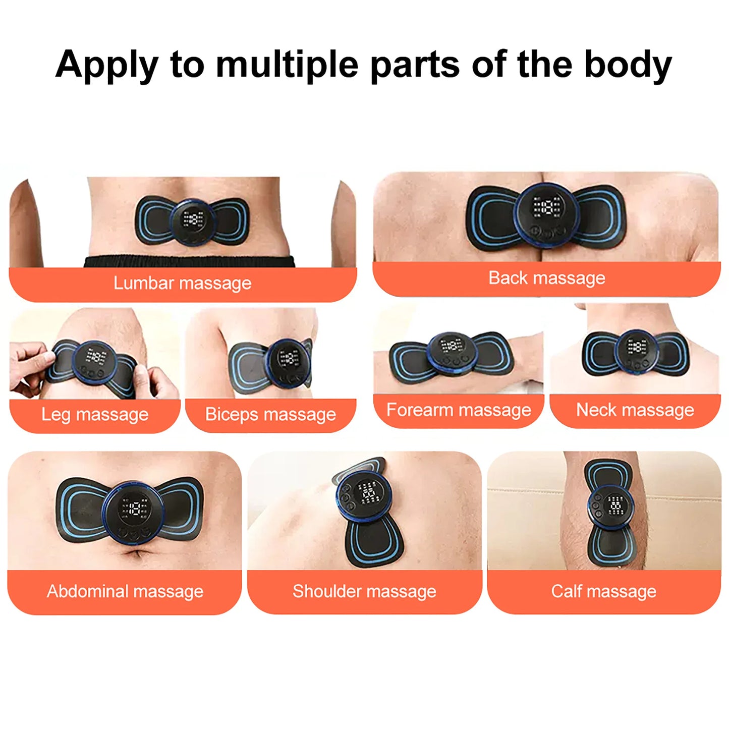 Mini Electric EMS Neck Massager – 8 Modes, 19 Intensity Levels for Pain Relief & Relaxation