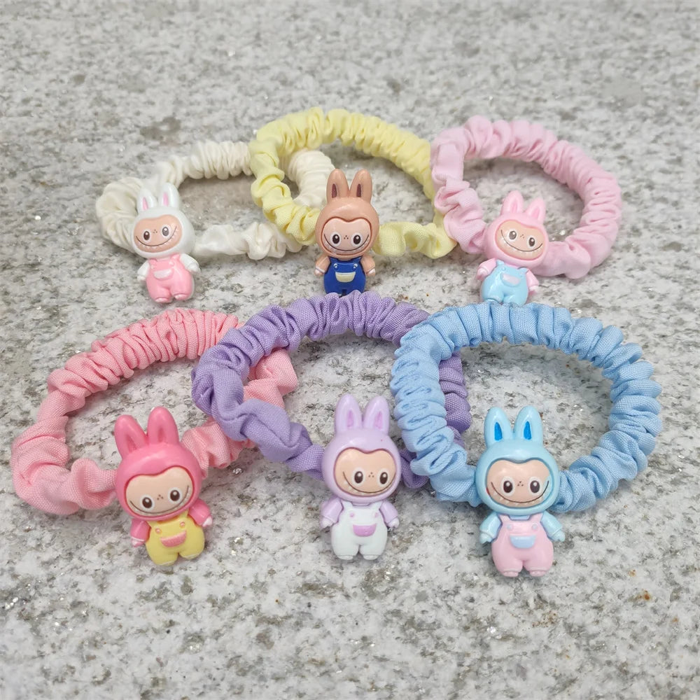 Cute Cartoon Hair Ties – 5/6pcs Elastic Ponytail Holders for Girls & Women