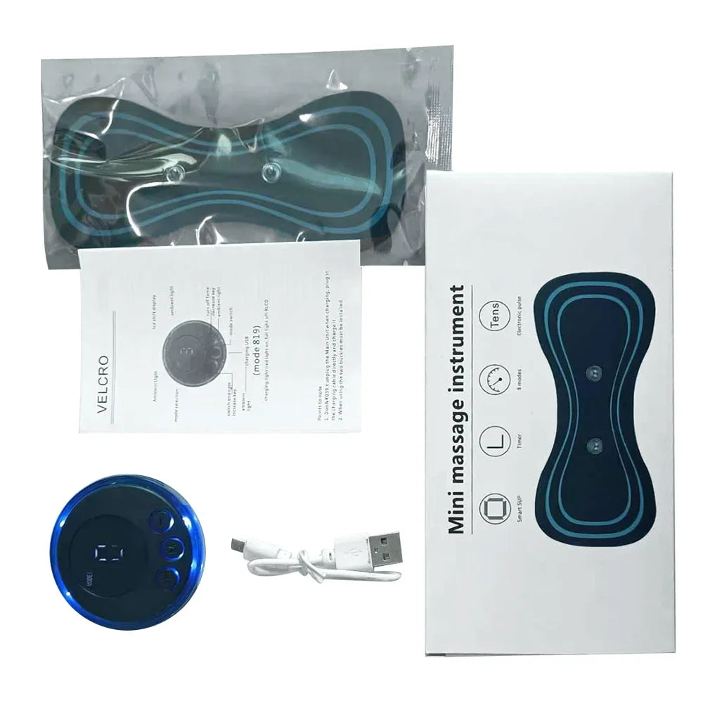 Mini Electric EMS Neck Massager – 8 Modes, 19 Intensity Levels for Pain Relief & Relaxation
