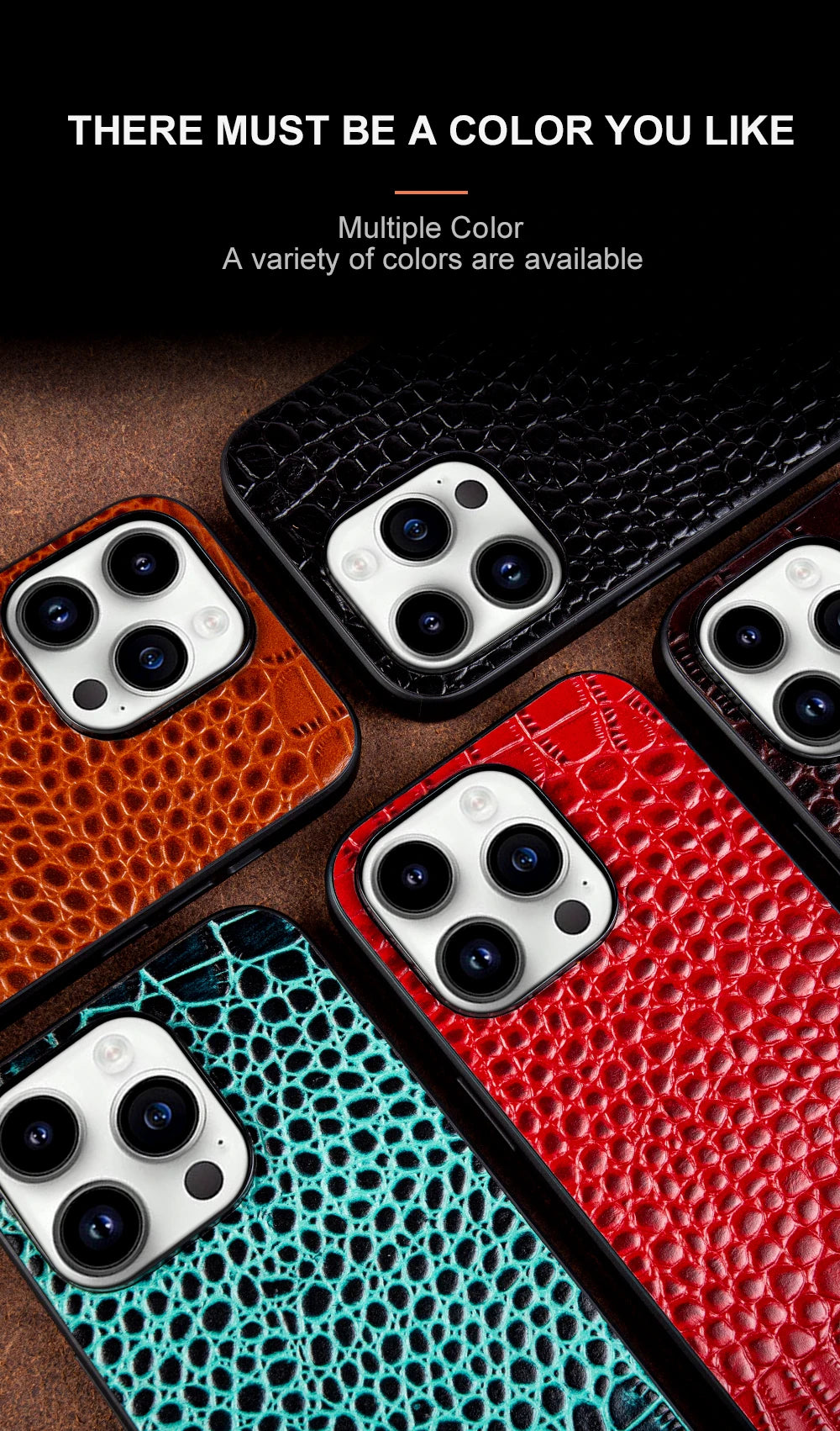 Genuine Leather Alligator Pattern Case for iPhone