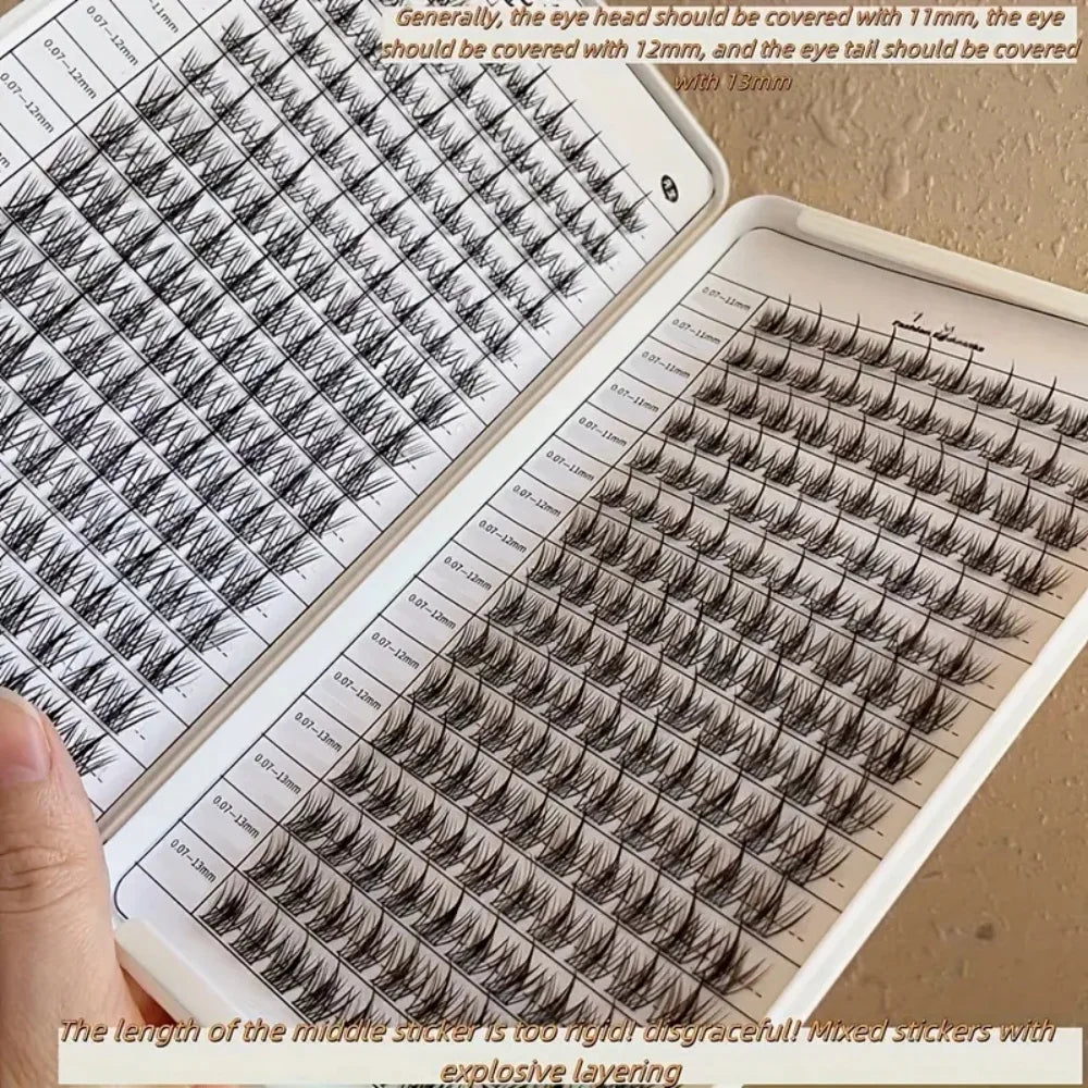 320 Pcs Eyelash Book – Cluster, Cross, and Fluffy Style Eyelash Extensions for Beginners
