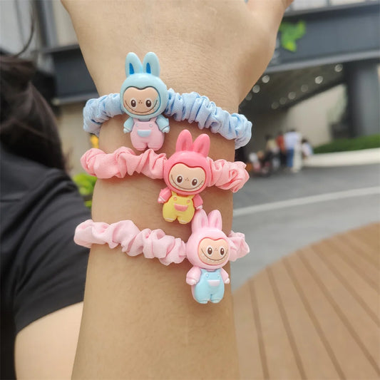 Cute Cartoon Hair Ties – 5/6pcs Elastic Ponytail Holders for Girls & Women