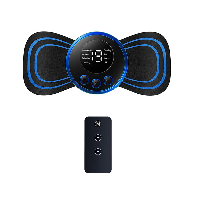 Mini Electric EMS Neck Massager – 8 Modes, 19 Intensity Levels for Pain Relief & Relaxation