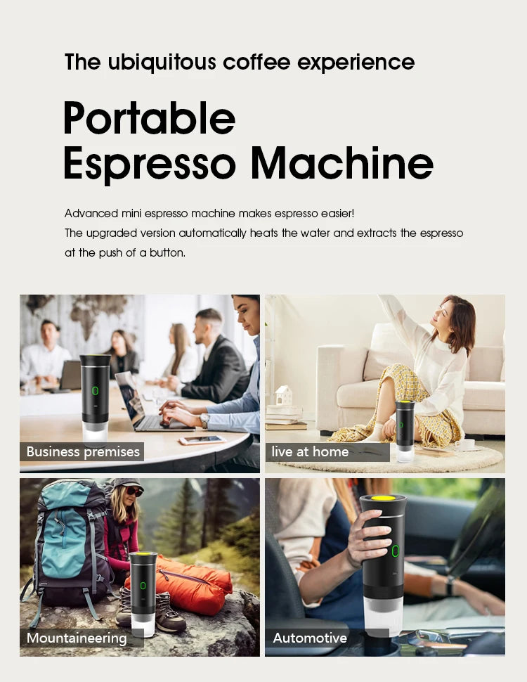Wireless Portable Espresso Coffee Maker – 20 Bar 3-in-1 Travel Coffee Machine