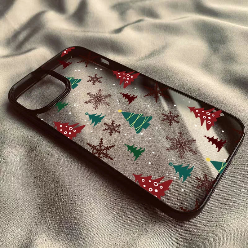 Christmas Tree Snowman Clear Case for iPhone – Shockproof Soft TPU Cover