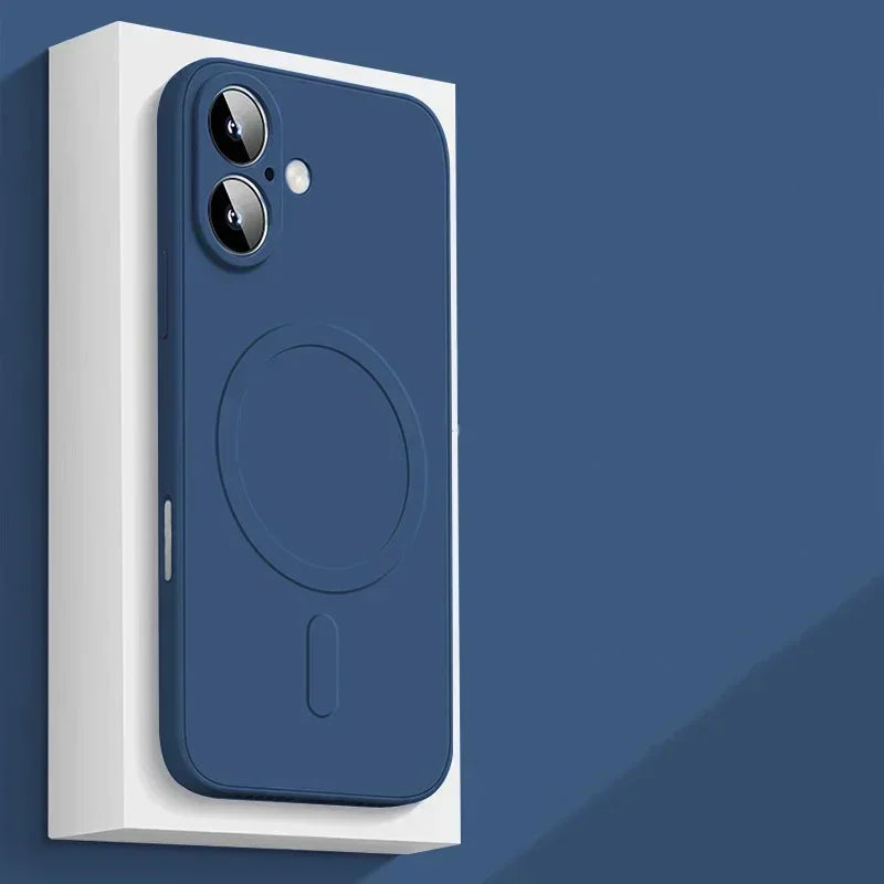 MagSafe-Compatible Liquid Silicone Case for iPhone – Soft Shockproof Cover