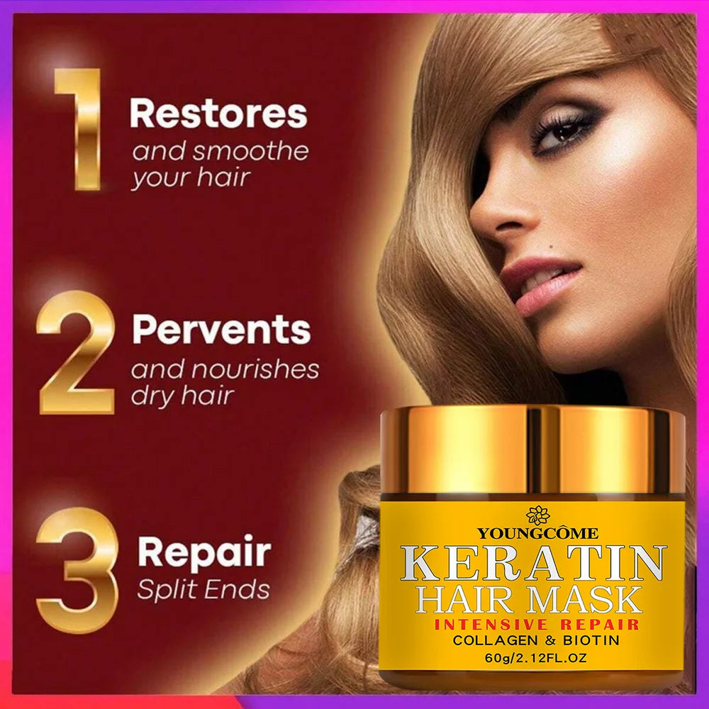 Keratin Hair Mask – Biotin & Collagen Treatment for Dry & Damaged Hair