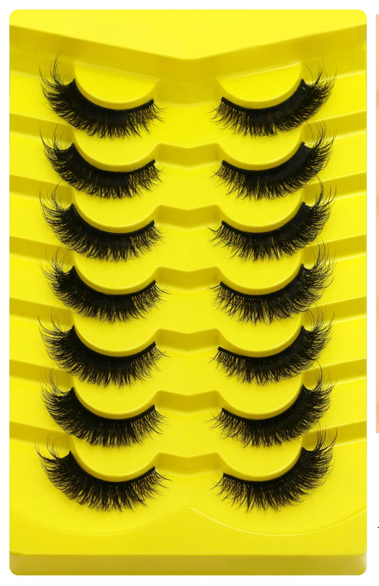 Cat Eye False Eyelashes – 5 Pairs Fluffy Full Strip Lashes