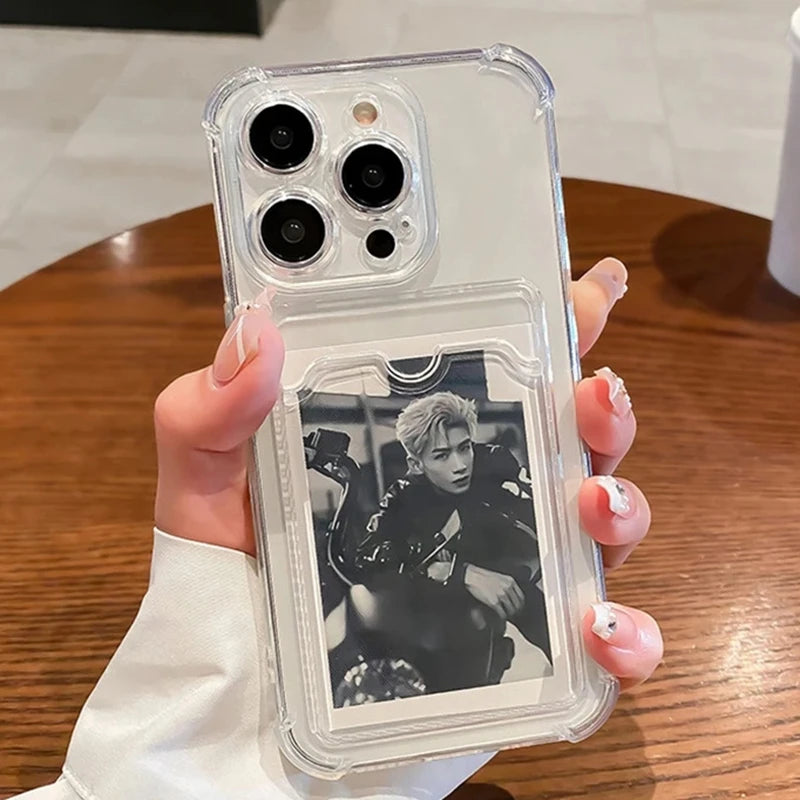 Transparent Card Holder Case for iPhone