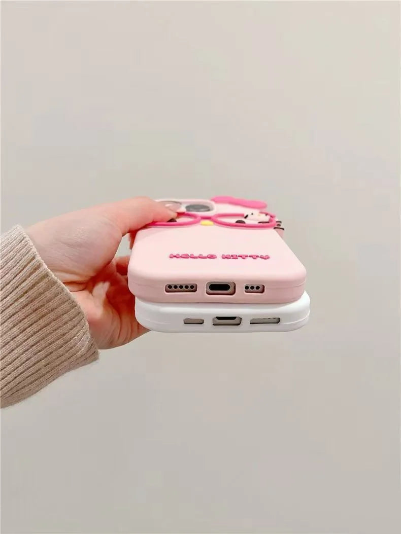Glasses Cat Silicone Phone Case for iPhone Models