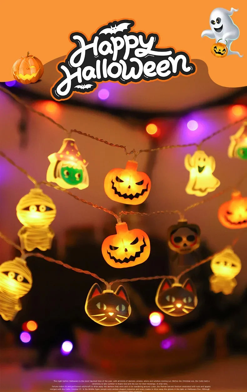 Halloween LED Pumpkin String Lights Bright, Festive, and Perfect for Any Halloween Setup