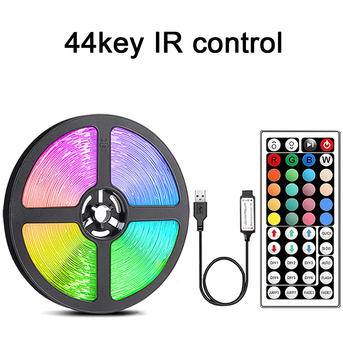 RGB LED Strip Lights with Remote Control – Color Changing Light Strips for Bedroom, TV, and Party Decor