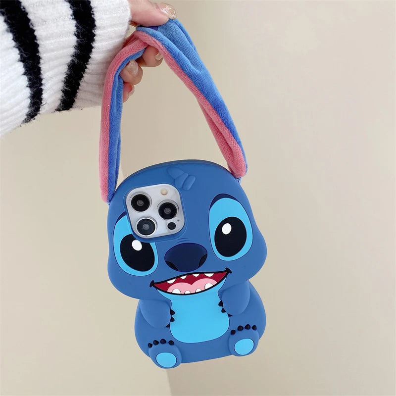 Cute 3D Stitch Cartoon Silicone Phone Case for iPhone Models