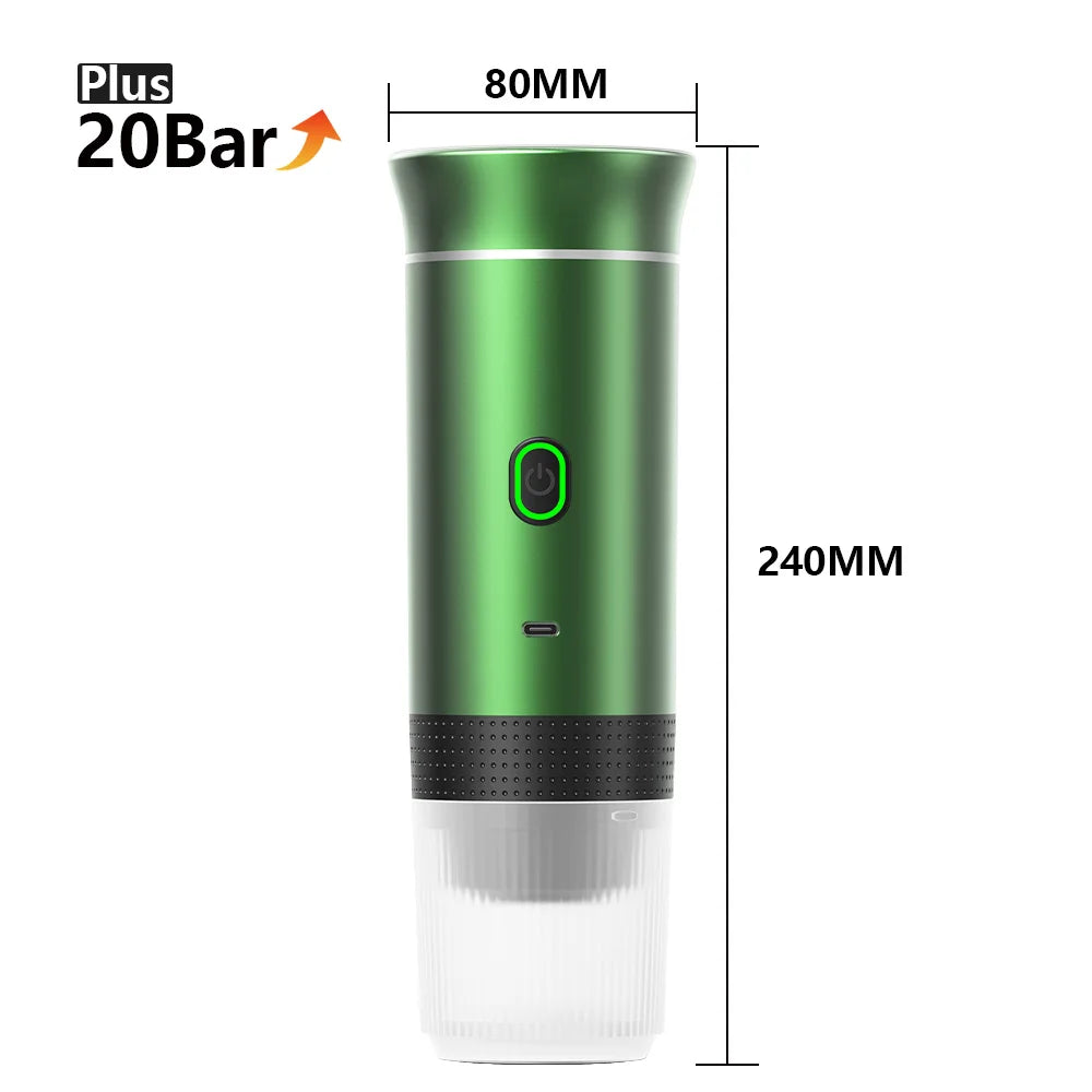 Wireless Portable Espresso Coffee Maker – 20 Bar 3-in-1 Travel Coffee Machine