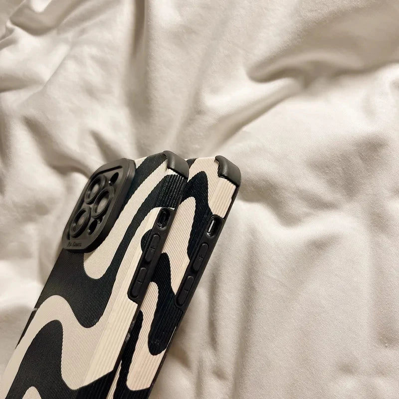 Fashion Zebra Stripe Black & White Shockproof Phone Case  For iPhone 11–16 Pro Max