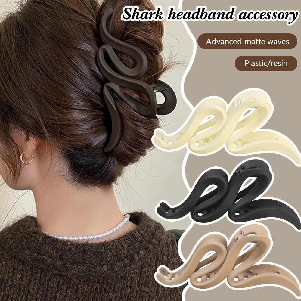 13cm Matte Wave Acrylic Hair Claw Clip for Women