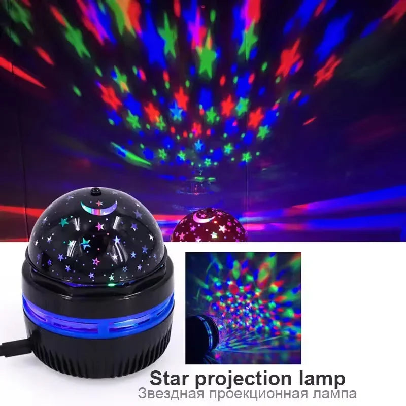 LED Starry Sky Projector Lamp – USB Rotating Night Light for Kids & Home Decor