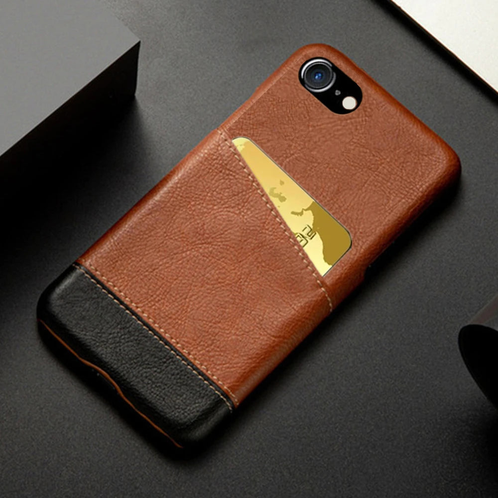 Leather Card Holder Case for iPhone SE