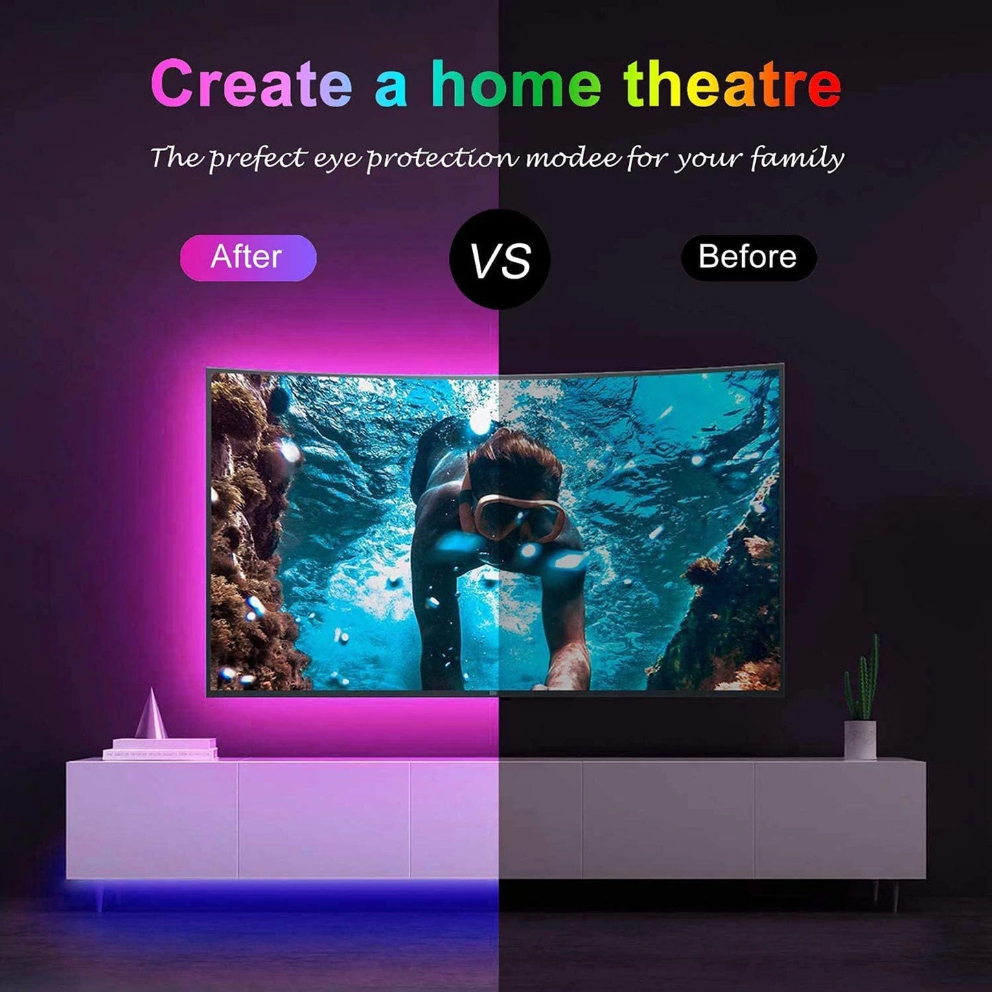 RGB LED Strip Lights with Remote Control – Color Changing Light Strips for Bedroom, TV, and Party Decor