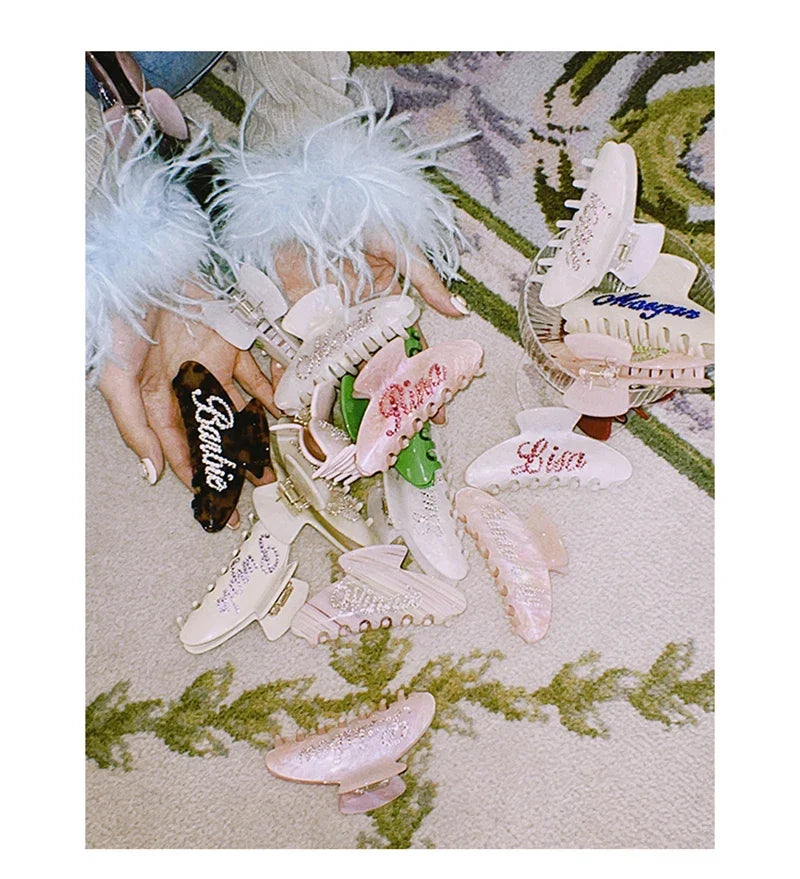 Personalized Name Hair Claw Clip for Women – Handmade Acrylic Hairpin