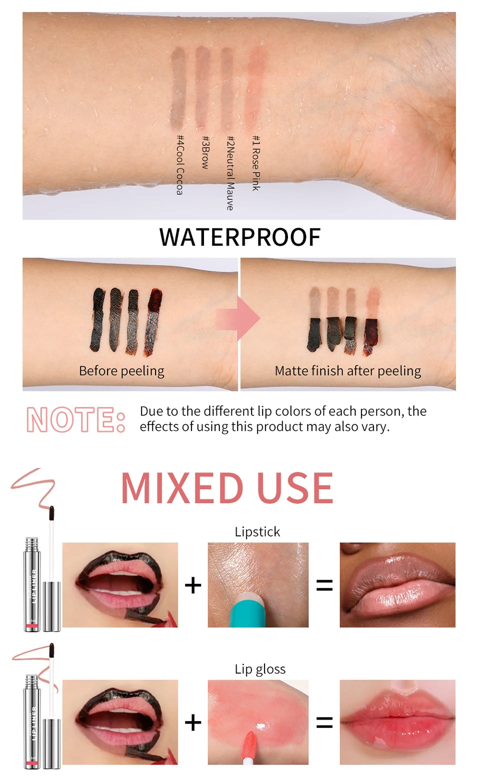 Waterproof Peel-Off Lip Liner – Long Lasting Matte Tattoo Lip Gloss & Lip Tint