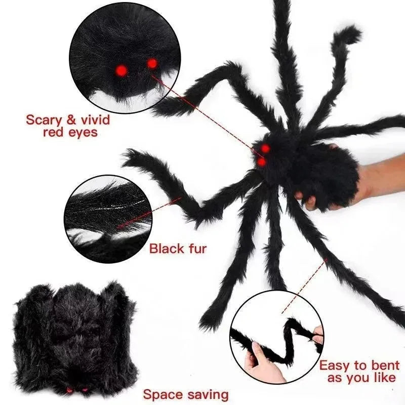 Giant Plush Spider Halloween Decoration – Realistic, Creepy, and Perfect for Indoor or Outdoor Use