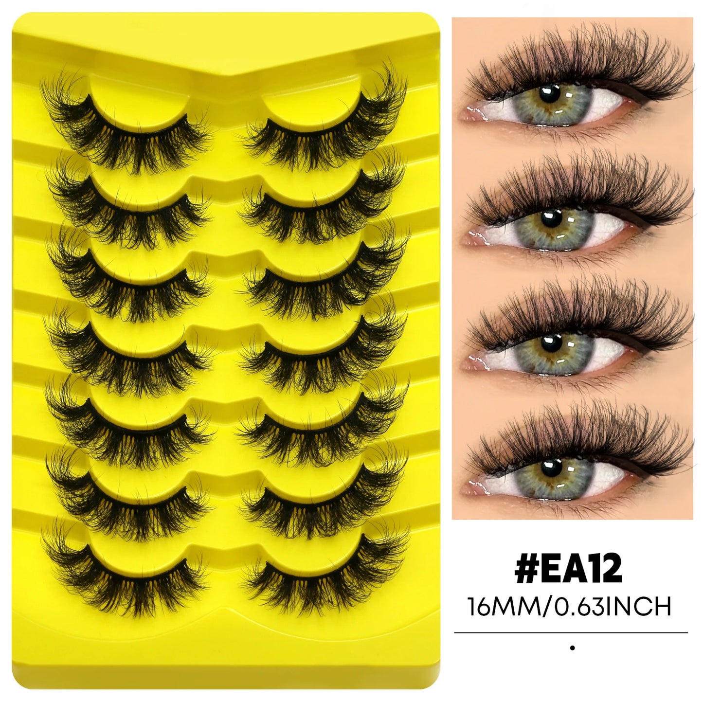 Cat Eye False Eyelashes – 5 Pairs Fluffy Full Strip Lashes