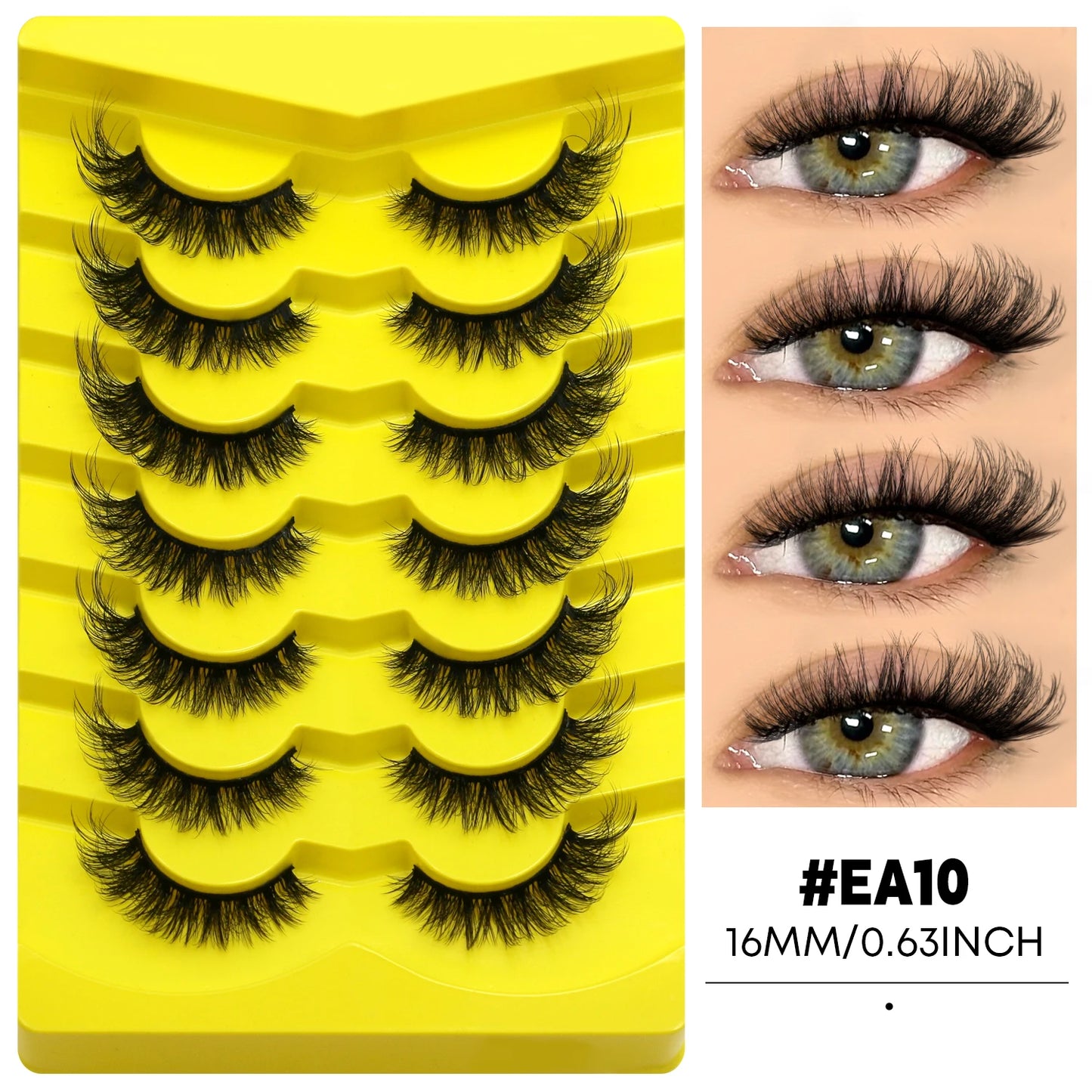 Cat Eye False Eyelashes – 5 Pairs Fluffy Full Strip Lashes